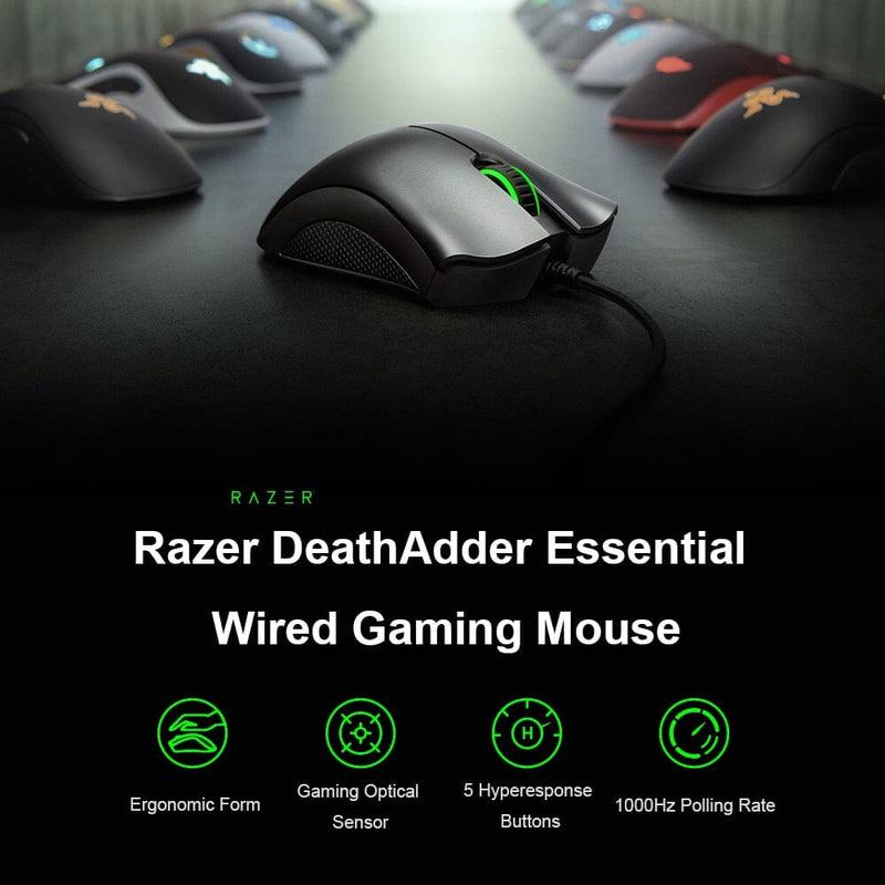 Razer DeathAdder Essential Wired Gaming Mouse 6400DPI Ergonomic Professional-Grade Optical Sensor Razer Mice For Computer Laptop 0 XTPROTECH 